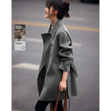 沫晗依美今年流行爆款女装双面呢大衣2025秋冬新款羊毛外套小个子