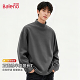 班尼路（Baleno）半高领德绒打底衫男士秋冬内搭2025新款加绒中领保暖男款长袖T恤