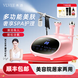 VLVEE超声波美容仪导出导入仪美容院专用仪器面部提拉紧致脸部按摩注氧补水仪毛孔清洁家用 【樱花粉/美容院高配豪华款】声波导入导出+高压注氧