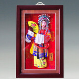 红泥坊中国特色人物泥人张京剧脸谱家居饰品摆件挂件中国风礼物商务礼品 杨贵妃 金丝福底21*34*4cm