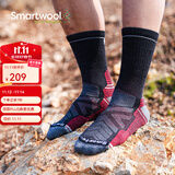SMARTWOOL徒步轻量减震中筒袜户外美利奴羊毛袜运动袜登山袜1614 木炭黑003 L（适合脚码42-45）