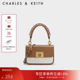CHARLES&KEITH复古编织拎手提包斜挎包单肩包包女包生日礼物CK2-50781528 Multi综合色 S