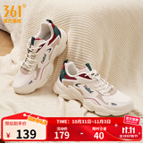 361°男鞋运动鞋男云朵秋冬季加绒复古老爹鞋厚底户外百搭休闲鞋子男款 【秋冬革面】西米色/小麦褐 42