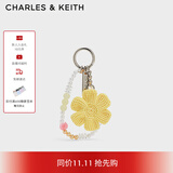 CHARLES&KEITH钩编花朵造型珠链钥匙扣包挂生日礼物CK8-10870078 Butter Yellow奶油黄色 1个