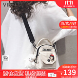 viney手机包包女包斜挎帆布包迷你小包高级感生日礼物送女友老婆 【白色+随机徽章】实用女生洋气单肩包 小众时尚百搭休闲高端手提包