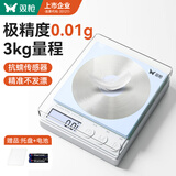双枪（Suncha）厨房秤电子秤0.01g/3kg高精度智能秤烘焙家用克秤咖啡秤 蓝色