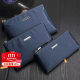 酷奇袋鼠2023新款男士手包帆布手拿包尼龙布手抓包牛津布手机包休闲小夹包 10322小号蓝色22*12*2.5/cm