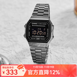 卡西欧（CASIO）手表 小春同款 情侣经典复古小方块 时尚学生表小金表 A168WGG-1B 男款