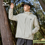 美津浓（MIZUNO）户外夹克男连帽梭织透气情侣锋衣加绒加厚加棉外套男上衣
