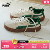 彪马（PUMA）【厚底鞋】增高小白鞋松糕鞋女子休闲板鞋PLATFORM363559 杏仁糖色-深绿色-金色-13 37