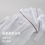 亚朵星球 浴袍吸水情侣睡袍男女士春秋加厚加长款浴衣【咖色边】M