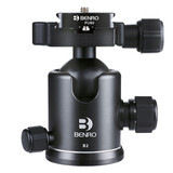 百诺（Benro）B00 B0 B1 B2 B3 B4 B5 球形云台单反相机三脚架独脚架滑轨通用万向球头全景俯仰竖拍球型阻尼云台 B2【承重16KG 40mm球体 PU60快装板】
