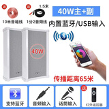 先科（SAST） ST-501户外蓝牙防水音柱室外挂墙壁挂式音响功放喇叭套装音箱学校操场广播店铺音乐 40W防水蓝牙版主机+40W副箱+送遥控