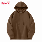 班尼路（Baleno）连帽卫衣男春秋季潮流ins简约大码带帽上衣男生宽松慵懒纯色帽衫