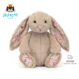 Jellycat害羞乳白色邦尼兔动物毛绒玩偶安抚玩偶娃娃生日新婚礼物 花布米色邦尼兔（派朵尔） Medium