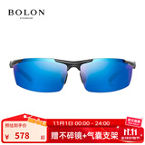 BOLON暴龙太阳镜男偏光镜墨镜开车驾驶镜太阳眼镜骑行镜飞行员BL2282 A19 镜框深枪灰/镜片蓝色