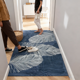 欧纶斯（Oulens）客厅地毯茶几毯北欧式简约卧室地毯床边毯厨房浴室防滑地垫书房垫 蓝色羽毛 80cm*50cm 【水晶平绒地垫】