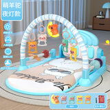 妙贝乐婴儿玩具脚踏钢琴玩具0-1岁健身架器早教益智幼儿宝宝3-6个月礼物 【夜灯护栏版】蓝色墨镜羊（电池款）