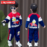 邻家米其童装男童套装秋装奥特曼1-4-8岁儿童宝宝春秋季男孩3小孩衣服冬装 XT4309（春秋款）-藏青 110 码/身高110cm左右（3-4岁）