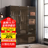 安尔雅衣柜简易组装双人衣橱简约出租房组合塑料收纳储物柜卧室单人衣柜