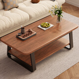 姗姗木艺茶几客厅家用双层轻奢茶几桌小户型现代简约小茶桌多功能沙发边桌