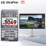 LG 31.5英寸4K显示器 IPS高清专业设计视频剪辑电脑显示器2000:1 TypeC90W HDR400内置音箱 32UQ850V