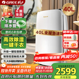 格力（GREE）许我耀眼推荐】除湿机家用抽湿机40升/天低噪除潮防霉除湿器智能控湿一键干衣单间≤80㎡DH40EF