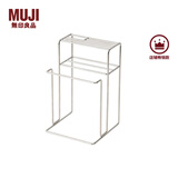 无印良品 MUJI 不锈钢厨具收纳架 MC04CC0S 置物架 多功能金属刀架砧板架 银色 宽136x深132.5x高214mm