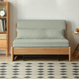 源氏木语实木沙发床现代简约多功能可折叠床北欧风小户型客厅两用双人沙发 0.95m山毛榉原木色(柳绿色)
