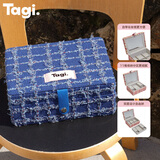 Tagi. 首饰枕头提花首饰盒大容量复古双层套娃子母收纳盒情人节礼物 牛仔流苏【大号】