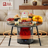 骆驼智能语音取暖器遥控远红外线速热电暖器暖风机3D仿真碳火焰壁炉取暖器围炉煮茶烤火炉小太阳热风机 围炉取暖器【语音控制】配暖桌+烧烤架