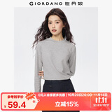 佐丹奴长袖t恤女纯色基础款打底衫纯棉奢滑半高领上衣女05322803