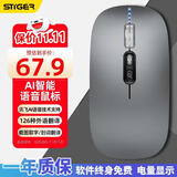 斯泰克（stiger）AI智能语音蓝牙无线鼠标 人体工学设计轻量化 适用于苹果华为电脑充电办公鼠标三模语音打字翻识别