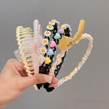 朵菲猫儿童发箍女童碎发整理神器防滑压发头箍头扣发饰 #太阳花5件套