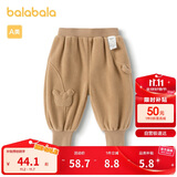 巴拉巴拉宝宝裤子男童长裤女童加绒裤2024冬装运动裤摇粒绒潮208424108205