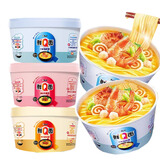 康师傅鲜Q面非油炸方便面海鲜肉末旦旦牛腩面碗装加班充饥免煮方便食品 3种口味各2碗