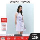 UR2025春季新款女摩登气质褶皱收腰显瘦无袖连衣裙UYY750030