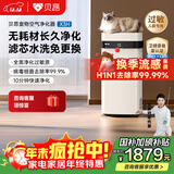 贝昂无耗材空气净化器家用除甲醛除过敏原杀菌消毒医用级空气消毒机除尘除烟味异味净化器【消毒认证】 X3|消毒杀菌除烟味【鸿蒙版】
