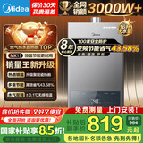 美的（Midea）家用燃气热水器MK1水气双调ECO节能43%无极变升四季恒温智能免调多重安防LED大屏双重防冻开机自检 16L MK1S【全屋多点供水】 天然气