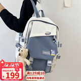 viney高中书包初中女大学生小学生4-6年级儿童ins韩版双肩包15.6英寸电脑背包大容量时尚潮流休闲旅行包高颜值轻便减压减负简约
