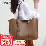 viney牛皮包包女包大容量托特包单肩包手提包生日礼物高级感送女友老婆