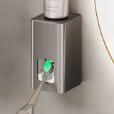 田园沐歌 枪灰色牙刷置物架卫生间免打孔壁挂式电动牙杯架洗脸牙具套装 挤牙膏器