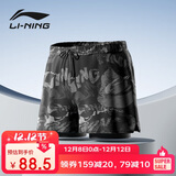 李宁（LI-NING）泳裤男士防尴尬游泳裤平角双层水陆两用花色沙滩裤901XL
