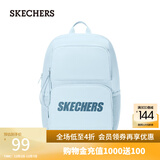 斯凯奇（Skechers）双肩包男女同款学生经典红色书包时尚大容量休闲运动旅行通勤背包 婴儿浅蓝/022G