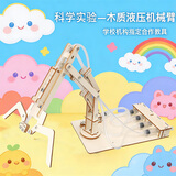 迪普尔 科学实验套装木质液压机械臂科技小制作小学生儿童手工拼装玩具