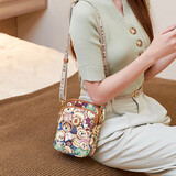 小熊依恋三层刺绣小包新款洋气百搭手机包女斜挎单肩跑步手机腰包圣诞礼物