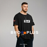 胖哥哥大码男装胖子T恤男夏季宽松短袖加肥加大肥佬体恤 rock黑色 4XL （210-250斤）