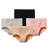 雀喜美内裤日系蜂巢女士内裤三角裤收腹中腰提臀内裤无缝棉质纯棉裆透气 四条混装蜂巢内裤