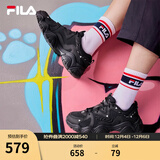 FILA 斐乐猫爪鞋4代女鞋老爹鞋情侣运动鞋复古时尚休闲鞋网面透气 【女款】黑-BK 36.5