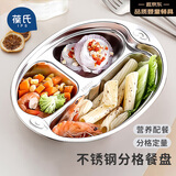 葆氏辅食碗儿童餐盘婴儿辅食工具304不锈钢儿童餐具分格学吃饭饭盒